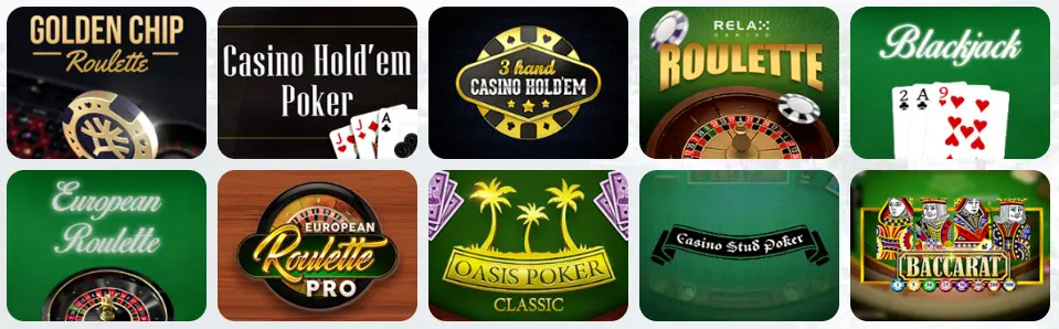 Jeux de table au BeVegas Casino